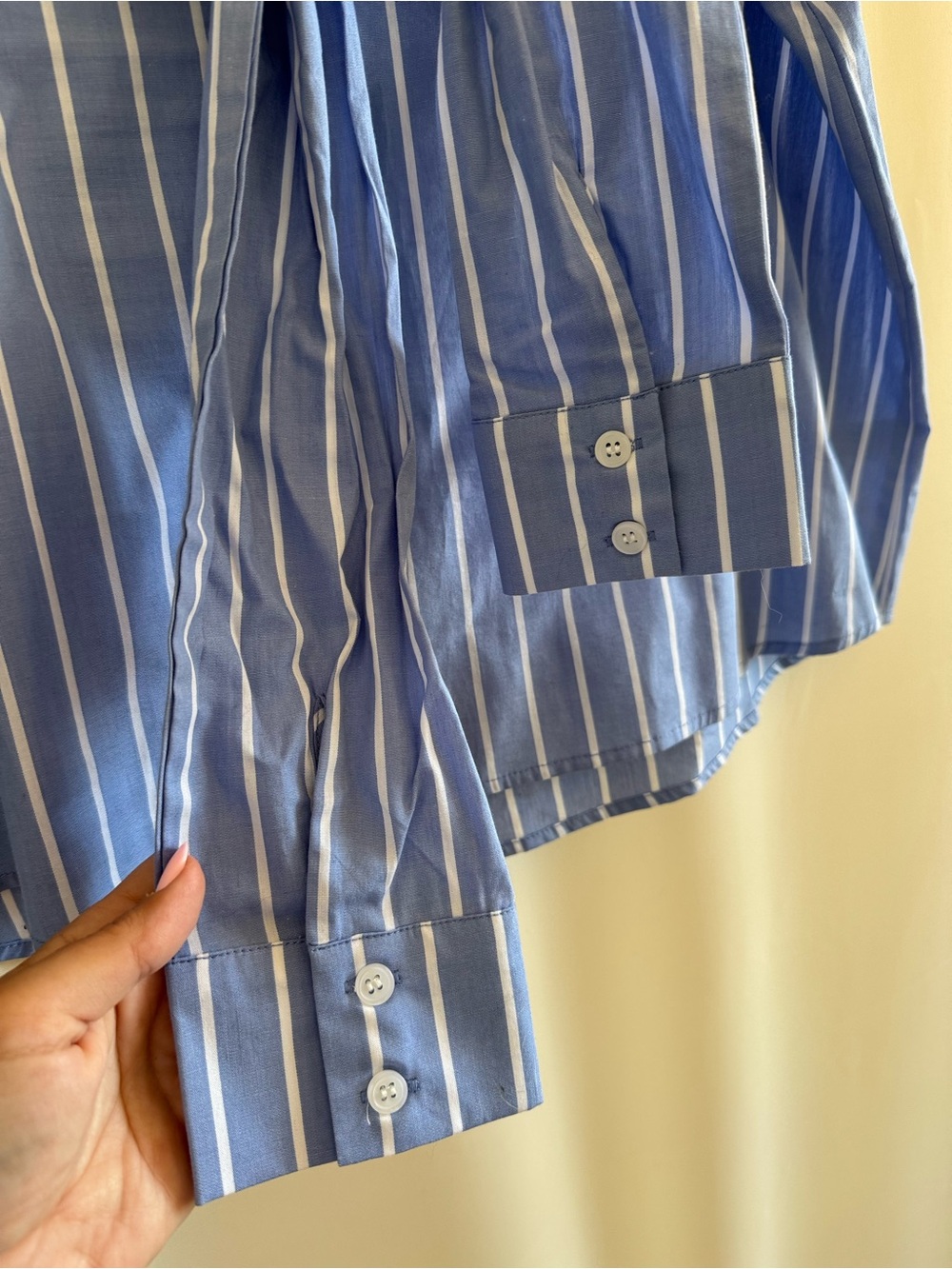 Socialite Blue and White Striped Tie-Front Skirt - Picture 6 of 9